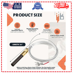 Kingdder 36″ Thermopile Generator 750mV for Gas Fireplace, 5 Pack
