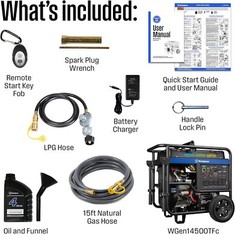 Westinghouse 18,000-W Portable Tri-Fuel Gas Generator, Remote Start, CO Sensor