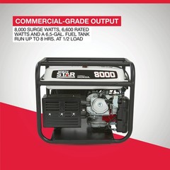 NorthStar Commercial-Grade Portable Generator, Honda GX390 OHV Engine, 6600