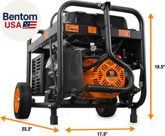 WEN 4750W Dual Fuel Portable Generator Electric Start Wheel Kit 120V 240V