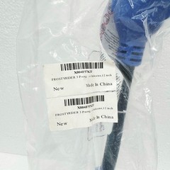 FROSTYRIDER 3 Prong Indicator Extension Cord 12 inch Blue Black Heavy Duty NEW