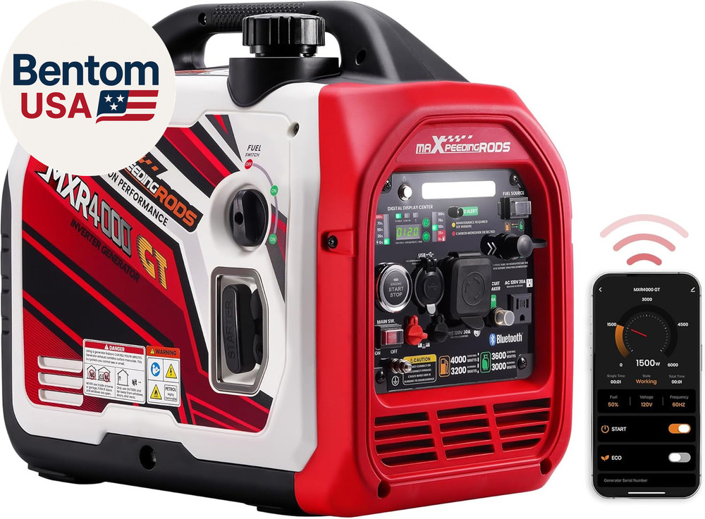 4000 Watt Dual Fuel Inverter Generator with Bluetooth® Control Start and Display
