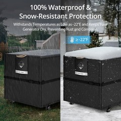 QH.HOME Waterproof Generator Cover 26x20x20 26″(L) x 20″(W) x 20″(H), Black