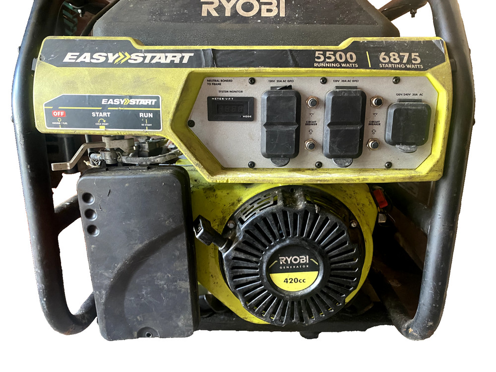 Ryobi Generator, 5500 running Watts, 6875 starting Watts
