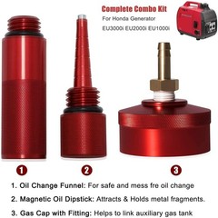 Extended Run Gas Cap+Oil Change Funnel+Magnetic Oil Dipstick For Honda EU2000i
