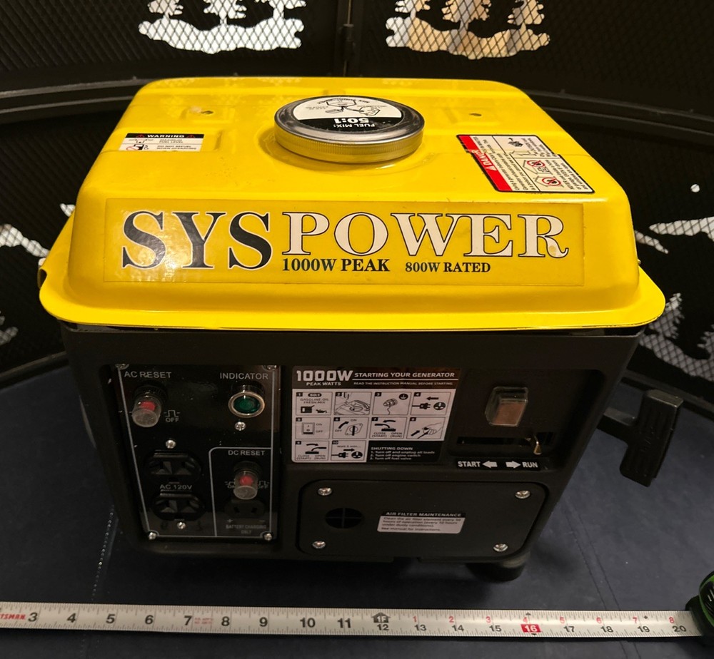 -NEW! SYS Power Portable Inverter Generator 1000W 240602249 AC 120V DC 12V