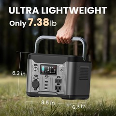 300W Portable Power Station, 296Wh Battery Backup, 60W USB-C PD Fast Cha