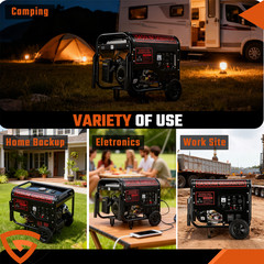 6250W Gas Powered Portable Inverter Generator 110V + 220V with Electric Start