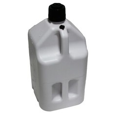 DISASTER WATER FUEL STORAGE 5 GALLON UTILITY FUEL DUMP JUG WITH FILL HOSE WHITE