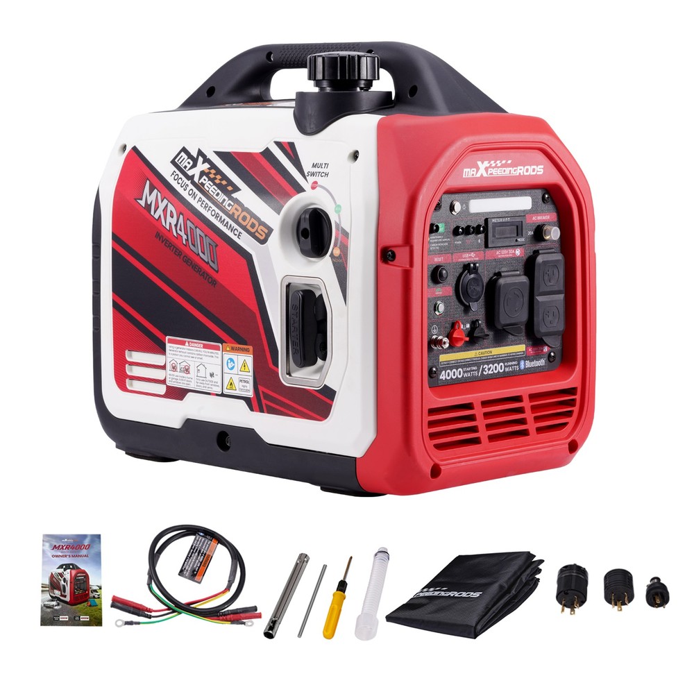Gas-powered 4000 Watt Generator for Camping RV Outdoor Quiet 58dB 23kg