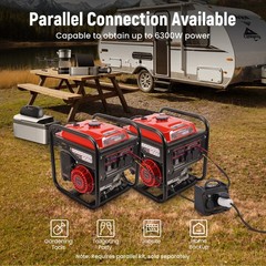 3500W Running Portable Gas Generator Digital LCD Display CO Alert Camping RV