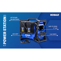 KOBALT 40V – 1800 Watts Portable Power Station ( Includes 2, 6.0 Ah Batteries )