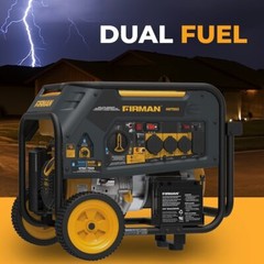 Firman 9400-W Portable Hybrid Dual Fuel Gas Generator, Electric Start, CO Sensor