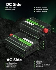 Power Inverter for Vehicles & Home Use, DC 12V to AC 110V Voltage 2000W