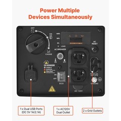 Uimoso 3000W Peak Watt Quiet Gas-Powered Inverter Generator
