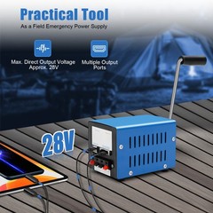 Portable Metal Generator, F20 Hand Crank Generator, Manual Crank Generator Blue