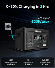 OUPES Exodus 1200 Power Station 1200W/992Wh Solar Generator LFP Battery Camping