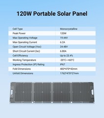 Dabbsson 1330Wh 1200W Power Station Portable w/ Folding Solar Panel 120W Outdoor