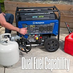 Westinghouse 12,500-W Portable Dual Fuel Gas Generator, Remote Start, CO Sensor
