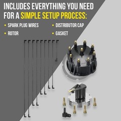Mercruiser Thunderbolt V8 DISTRIBUTOR CAP ROTOR SPARK PLUG WIRES KIT SET 5.0 …