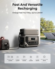 Anker SOLIX F3000 Portable Power Station, 3,072Wh, 6,000W Recharging（Renewed）