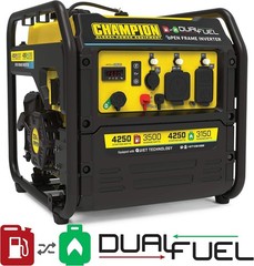 Champion 4,250-W Super Quiet Portable RV Ready Dual Fuel Gas Inverter Generator