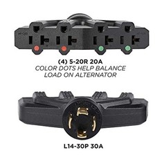 Westinghouse Outdoor Power Equipment 302116A Generator Plug Adapter, L14-30P to