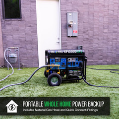 Duromax XP13000HXT 13,000-Watt 500Cc Tri Fuel Gas Propane Natural Gas Portable G