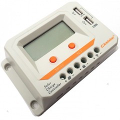 Solar Charge Controller Battery 12/24V 20A PWM Display 2 USB 2A Outputs