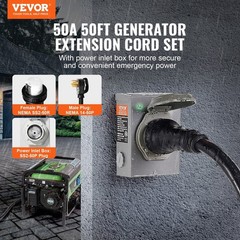 50FT 50A Heavy-Duty STW Generator Power Cord with NEMA 14-50P and SS2-50R