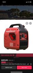 PowerSmart 2500W Portable Inverter Gas Generator Super Quiet Low Oil for Camping