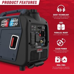 A-iPower SUA4300iD Dual Fuel Inverter Generator