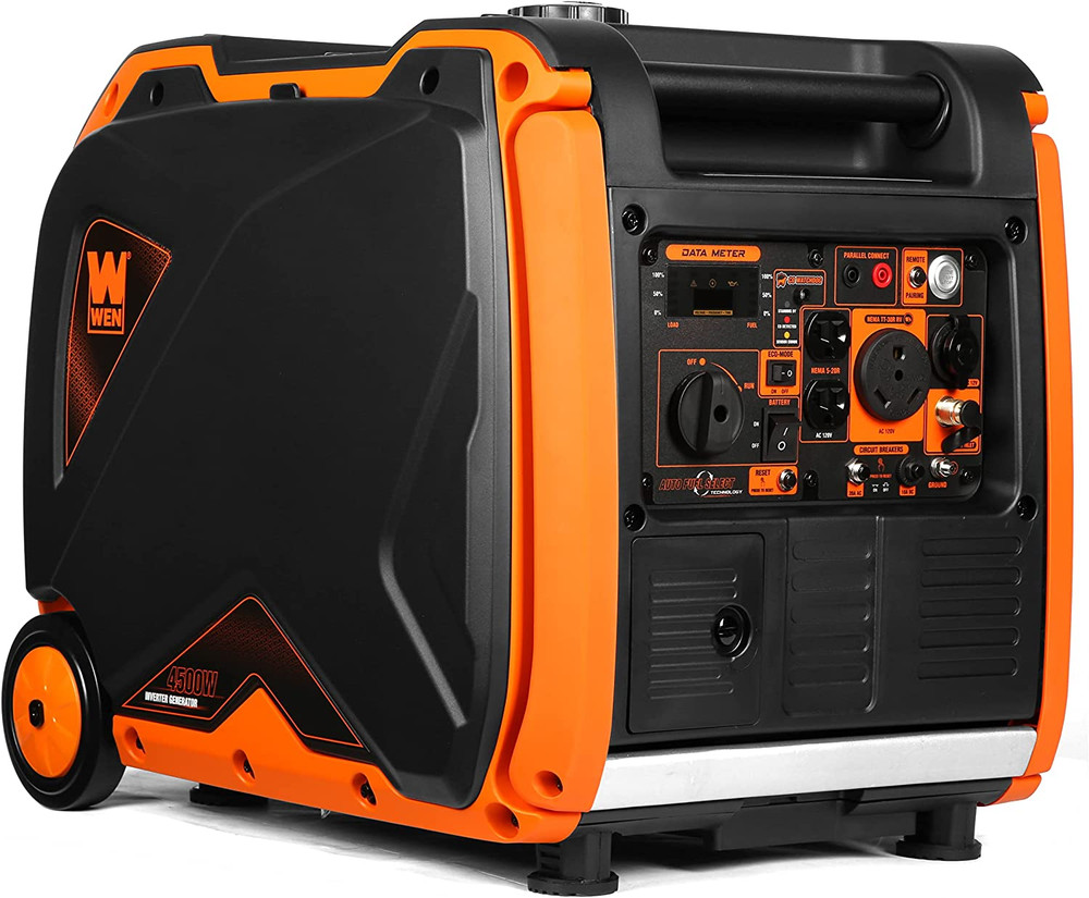 WEN 4,500-W Quiet Portable Dual Fuel Inverter Generator, Remote Start, CO Sensor