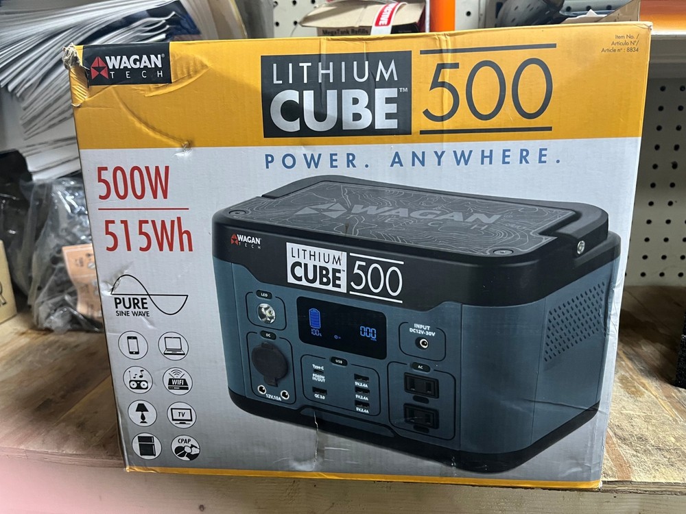 Wagan Tech 500-Watt Lithium Cube 500 Portable Power Station 8834