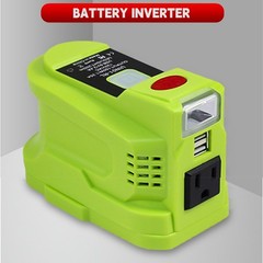 Dual USB 200LM LED 150W 120V/AC Power Supply Inverter fits Ryobi 18V Battery