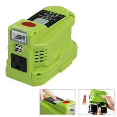 Power Source Battery Inverter For Ryobi 18V 150W with Dual USB Ports & LED Light