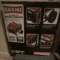 BLACK MAX 3600 Portable Generator 4500W Max Power, 1x 120V, Red/Black