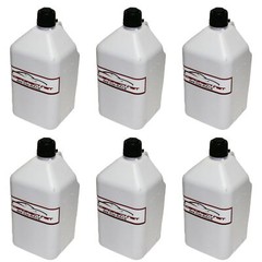 HOME GENERATOR FUEL STORAGE 5 GALLON UTILITY FUEL DUMP JUG WITH FILL HOSE WHITE