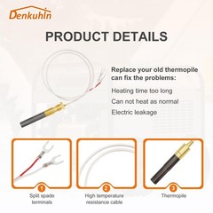 Denkuhin 101934F32 Thermopile 750mv Power Generator for White Rodger Replace