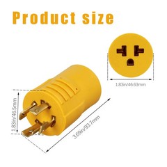 HOLEPU NEMA L14-30P to 5-15/20R or 6-15/20R Generator Adapter Plug, 30 YELLOW