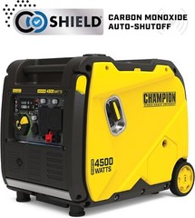 Champion 4,500-W Super Quiet Portable RV Ready Gas Inverter Generator, CO Sensor