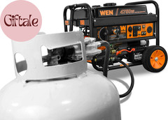 WEN 4750W Dual Fuel Portable Generator Electric Start Wheel Kit 120V 240V