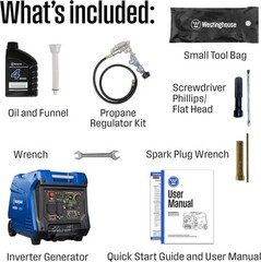 Westinghouse 5000-W Super Quiet Portable Dual Fuel Inverter Generator, CO Sensor
