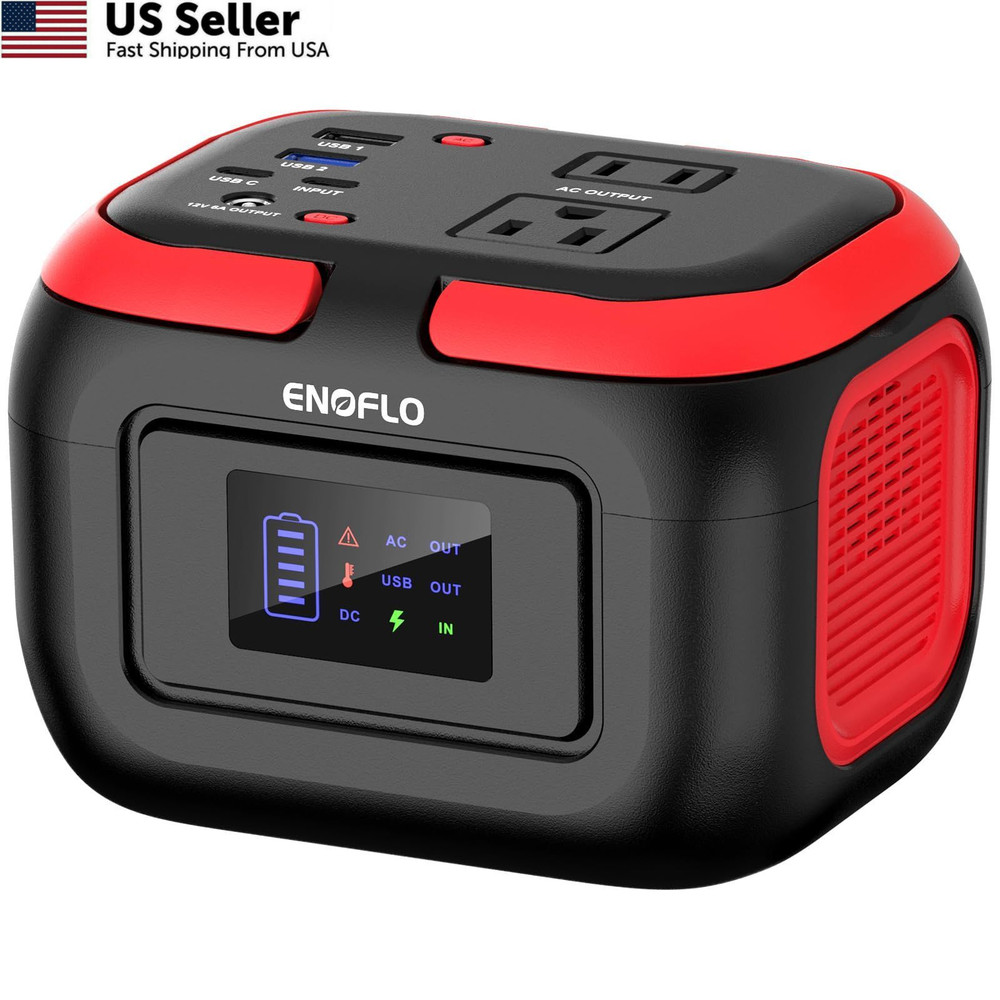 ENOFLO Portable Power Station, 97.68Wh Solar Generator, Lithium Red-Black
