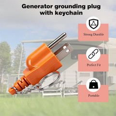 Portable Generator Grounding Plug – Neutral Ground Bonding Plug Adapter (NEMA 5-
