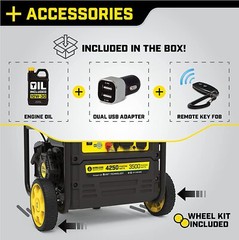 Champion 4,250-W Quiet Portable RV Ready Gas Inverter Generator w/ Remote Start
