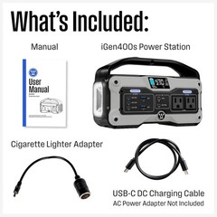 iGen400s 400 Watt, 183Wh Portable Power Station and Solar Generator with LED …