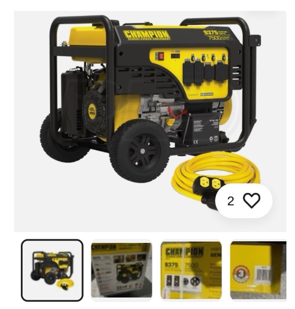 Champion 9375/7500 Generator Model # 100704