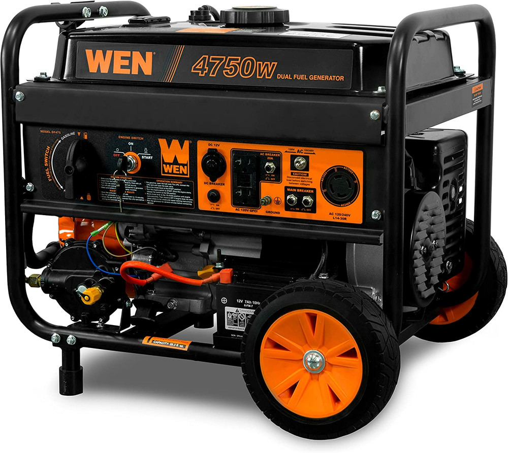 4,750-Watt 120V/240V Dual Fuel Portable Generator with Wheel Kit and Electric St