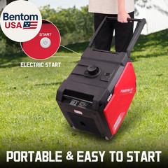 5000 Watt Portable Inverter Generator with Electric Start, 30 Amp for Home Use a